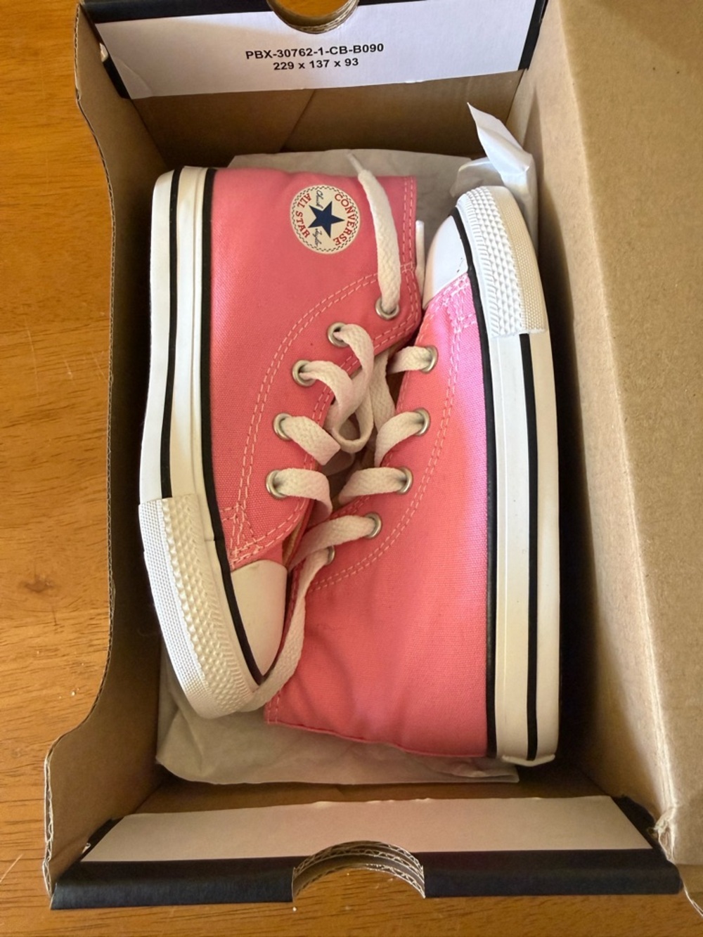 Converse Pink High Top Canvas Sneakers with White Trim